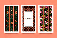 Indian seamless pattern banners vector set