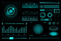 Technology interface template design elements vector