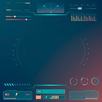 Technology interface template design elements vector