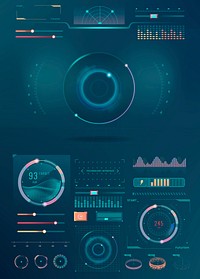 Technology interface template design elements vector