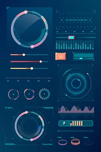 Technology interface template design elements vector