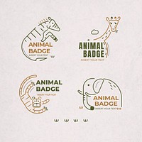 Animal badge design elements vector set