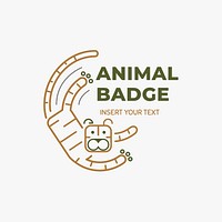 Cute tiger badge template vector