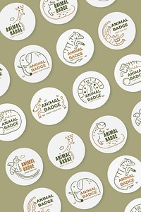 Animal badge design elements vector set