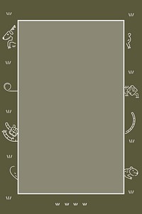 Animals pattern on a green card template vector