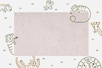 Animals pattern on a brown card template vector