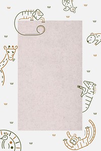 Animals pattern on a brown card template vector