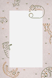 Animals pattern on a brown card template vector