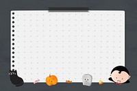 Cute Halloween notepaper vector template