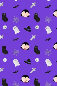 Halloween patterned seamless purple background vector
