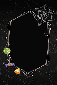 Halloween gold frame on black background vector