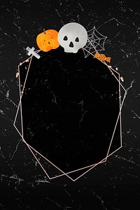 Halloween gold frame on black background vector