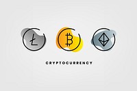 Cryptocurrency exchange design elements vector set