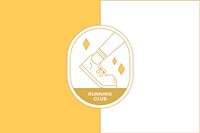 Running club fitness design element badge vector