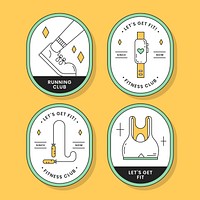 Fitness badge design elements vector set