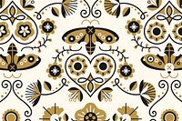 Folk art design element patterned background vector