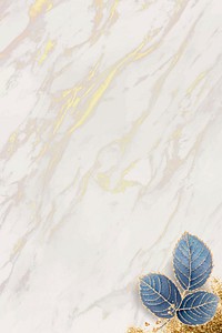 Blank leafy marble textured frame vector