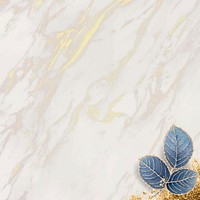 Blank leafy marble textured frame vector