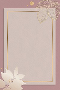 Blank pink rectangle floral card vector