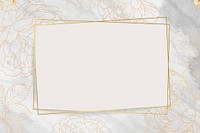 Golden floral frame design vector