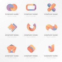 Colorful logo branding design vector set