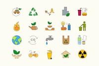 Environment icon design elements vector set