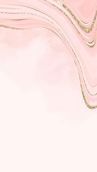 Gold and pink fluid patterned mobile phone wallpaper vector