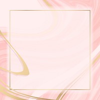 Square gold frame psd pink marble paint