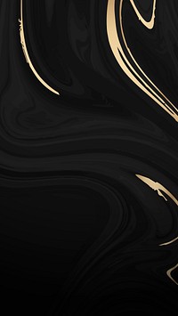 Gold and black fluid patterned mobile phone wallpaper vector