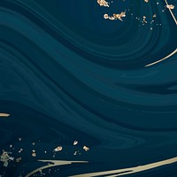 Gold and blue fluid patterned background vector