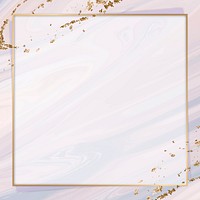 Square gold frame on pink fluid patterned background vector