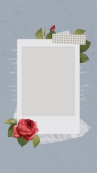Blank collage photo frame template vector mobile phone wallpaper