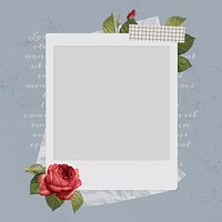 Blank collage photo frame template on gray background vector