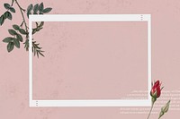 Blank collage photo frame template on pink background vector