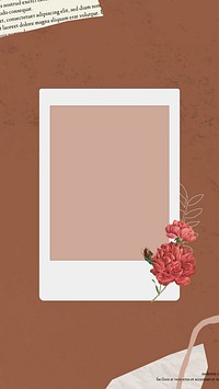 Blank collage photo frame template vector mobile phone wallpaper