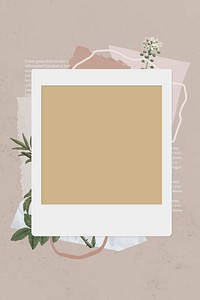 Blank collage photo frame template on beige background vector