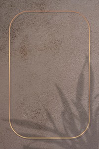Rectangle gold frame on leaf shadowed brown background vector