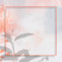 Square gold frame on shadowed pastel paint background vector