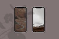 Phone mockup on brown background vector