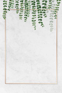 Blank rectangle leafy frame vector