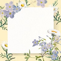 Blank floral square frame vector
