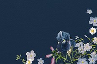 Blank floral blue frame vector