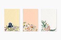 Blank floral frame vector set