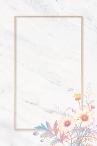 Blank floral rectangle frame vector