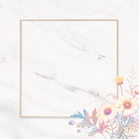 Blank floral square frame vector