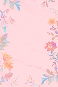 Blank pink floral frame vector