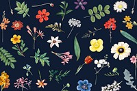 Floral pattern on blue background vector