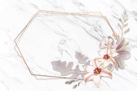 Frame with lily and New Zealand flax background vector