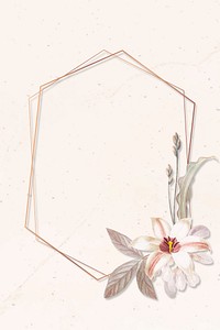 Gold frame with lily background vector
