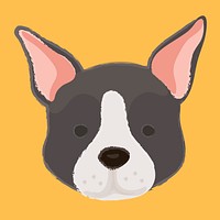 Cute illustration of a boston terrier dog